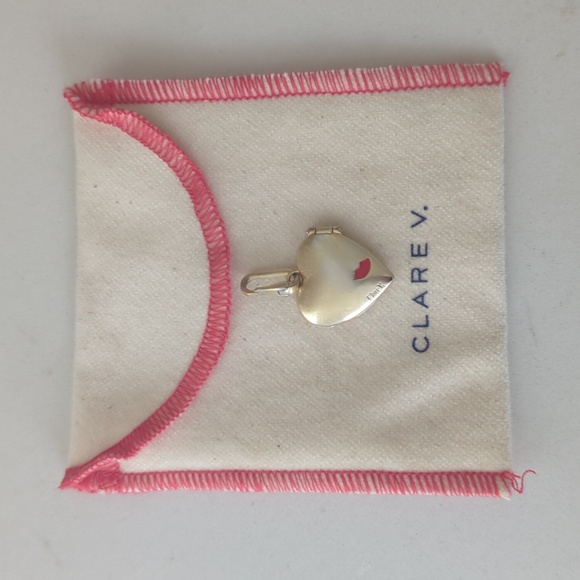 Clare V. X EVERY MOTHER COUNTS Heart Locket Charm Vintage Gold - Picture 7 of 8